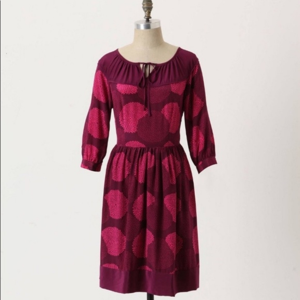 Girls from Savoy Purple Bouquet Toss Silk Dress
